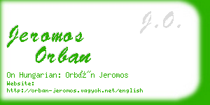 jeromos orban business card